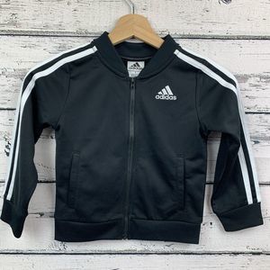 Adidas‎ Kid's [Size 4] Full Zip Black Mock Neck Track Jacket Three Stripes